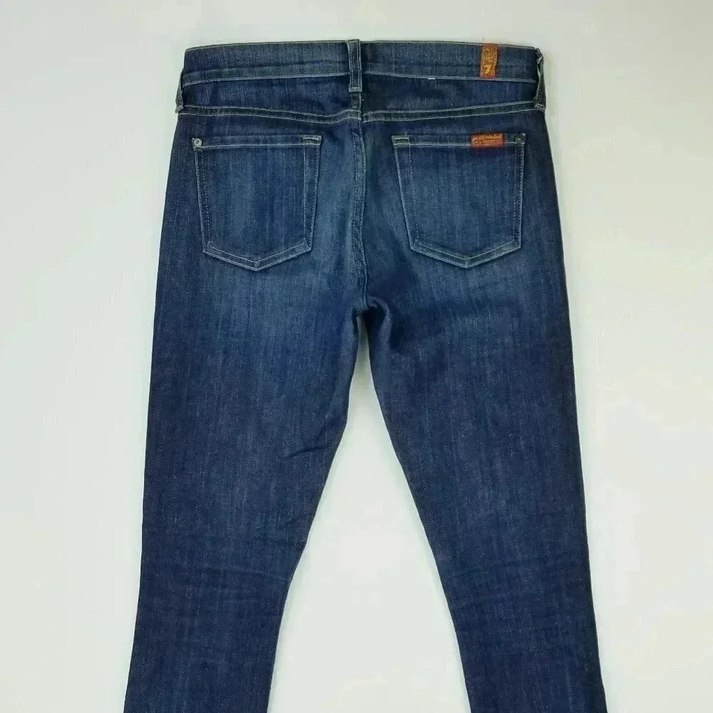 7 For All Mankind 26X30 The Skinny Womens Blue Denim 98% Cotton 2% Spandex Jeans